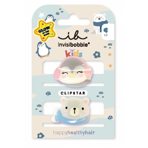 Invisibobble CLIPSTAR GLOW KIDS Polar Friends 2pc Invisibobble CLIPSTAR GLOW KIDS Polar Friends 2pc