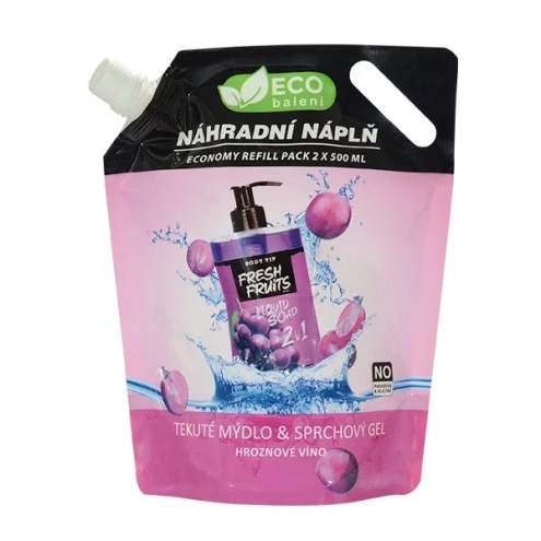 VIVACO Tekuté mýdlo na ruce a tělo Hrozno Eco 1 L BODY TIP 1000 ml VIVACO Tekuté mýdlo na ruce a tělo Hrozno Eco 1 L BODY TIP 1000 ml