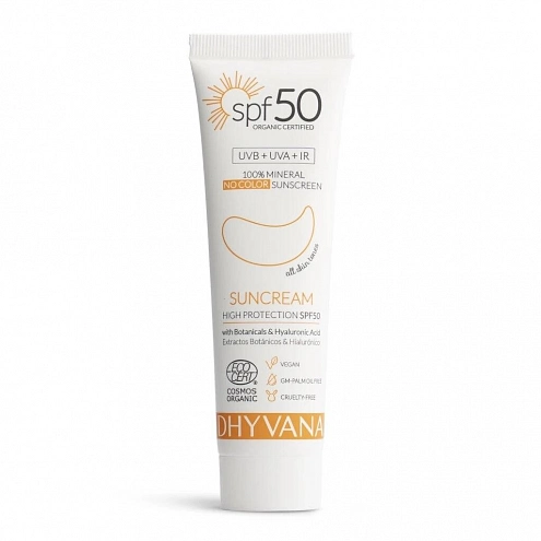 Dhyvana Natural 100% Mineral Facial Sunscreen SPF 50 Face Sunscreen 50 ml Dhyvana Natural 100% Mineral Facial Sunscreen SPF 50 Face Sunscreen 50 ml