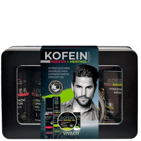 VIVACO Stylový dárkový box péče pro muže s kofeinem