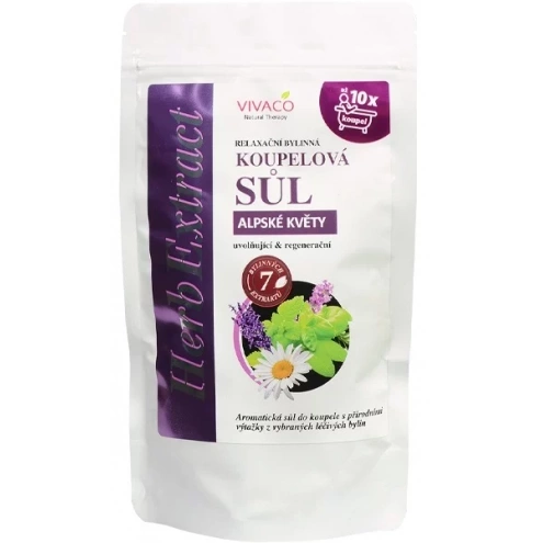 VIVACO Sůl do koupele Alpské květy HERB EXTRACT 300g VIVACO Sůl do koupele Alpské květy HERB EXTRACT 300g