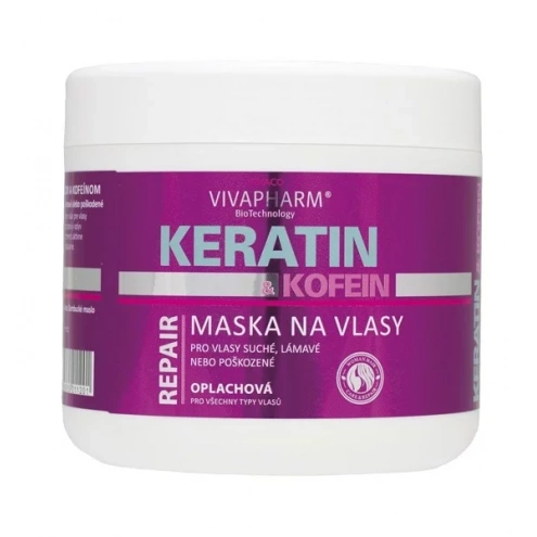 VIVACO Keratinová maska na vlasy s kofeinem VIVAPHARM 600ml VIVACO Keratinová maska na vlasy s kofeinem VIVAPHARM 600ml