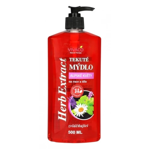 VIVACO Tekuté mýdlo Alpské květy HERB EXTRACT 500 ml VIVACO Tekuté mýdlo Alpské květy HERB EXTRACT 500 ml