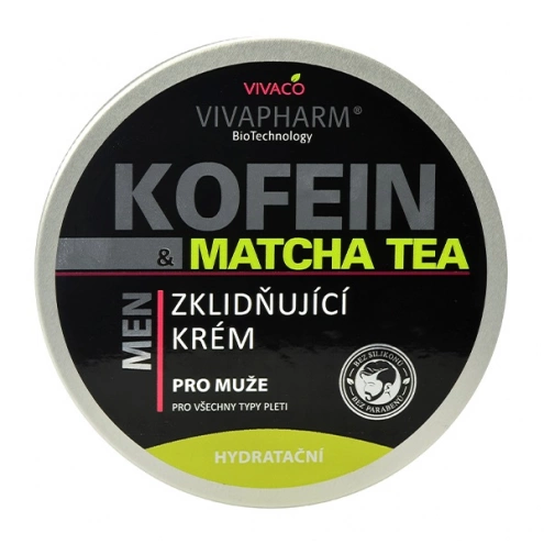 VIVACO Zklidňující krém pro muže Kofein a Matcha Tea VIVAPHARM 200 ml VIVACO Zklidňující krém pro muže Kofein a Matcha Tea VIVAPHARM 200 ml