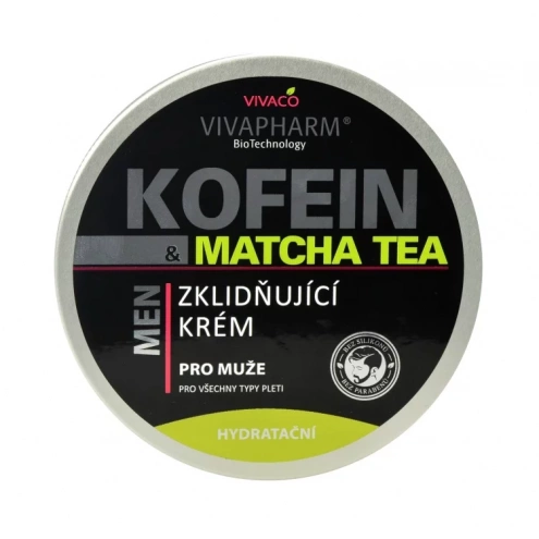 VIVACO Zklidňující krém pro muže Kofein a Matcha Tea VIVAPHARM 200 ml VIVACO Zklidňující krém pro muže Kofein a Matcha Tea VIVAPHARM 200 ml