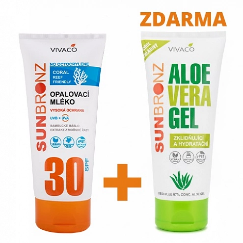 VIVACO Opalovací mléko SUN BRONZ SPF 30 - Coral Friendly 200 ml