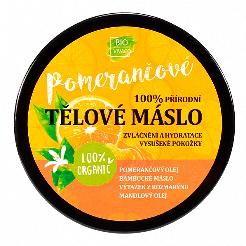 VIVACO 100% Tělové máslo s bio pomerančovým olejem 150 ml VIVACO 100% Tělové máslo s bio pomerančovým olejem 150 ml