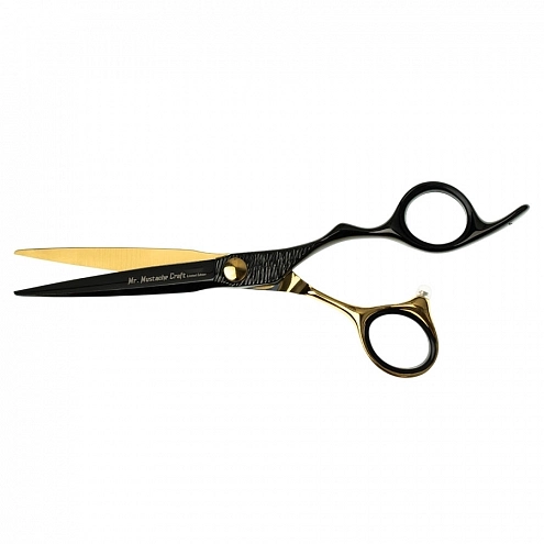 MR. MUSTACHE Craft Black-Gold Hairdressing Scissors 5.5" / 6.0"