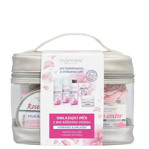 VIVACO Luxusní dámská etue kosmetiky s růžovou vodou VIVACO Luxusní dámská etue kosmetiky s růžovou vodou