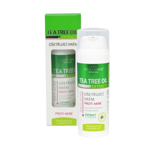 VIVACO Pleťový ošetřující krém s Tea Tree Oil VIVAPHARM 50 ml VIVACO Pleťový ošetřující krém s Tea Tree Oil VIVAPHARM 50 ml