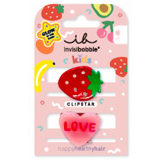 Invisibobble CLIPSTAR GLOW KIDS Frutti Strawberry 2pc