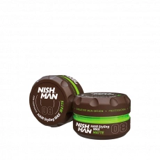 Nishman 08 Matte Look Black Vanilla Hair Wax 100 g