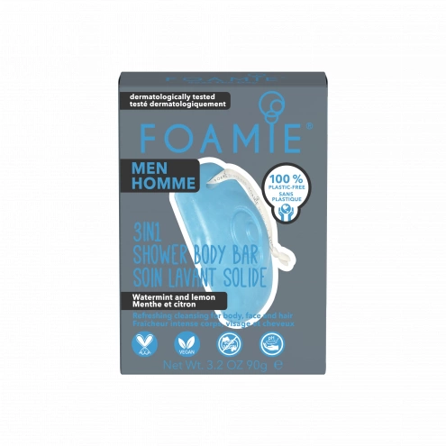 Foamie 3in1 Shower Body Bar For Men Seas The Day 90 g Foamie 3in1 Shower Body Bar For Men Seas The Day 90 g
