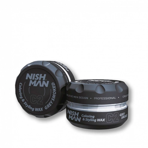NishMan Hair Styling Wax C2 Grey Smoked 100 g