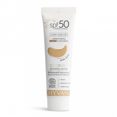 Dhyvana Natural 100% Mineral Tinted Sunscreen SPF 50 Tinted Face Cream 50 ml Dhyvana Natural 100% Mineral Tinted Sunscreen SPF 50 Tinted Face Cream 50 ml