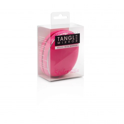 Professional Tangle Mirror Brush With Mirror Pink Professional Tangle Mirror Brush With Mirror Pink