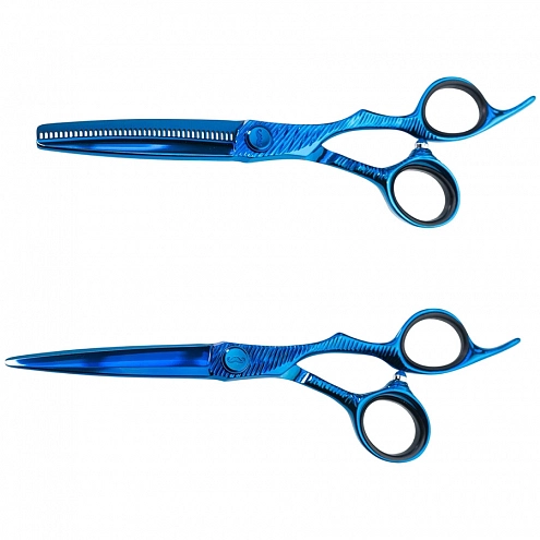 MR. MUSTACHE Portofino Blu Professional Hairdressing Scissors Set 6.0"