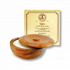 Taylor of Old Bond Street Sandalwood Shaving Soap in Wooden Bowl 100 g