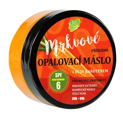 VIVACO 100% Přírodní opalovací máslo s mrkvovým extraktem SPF 6 150ml VIVACO 100% Přírodní opalovací máslo s mrkvovým extraktem SPF 6 150ml