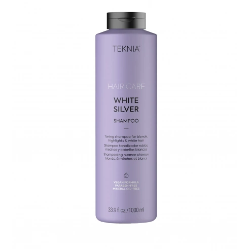 Lakme Teknia White Silver Shampoo neutralizační šampon pro blond, melírované a bílé vlasy 1000 ml