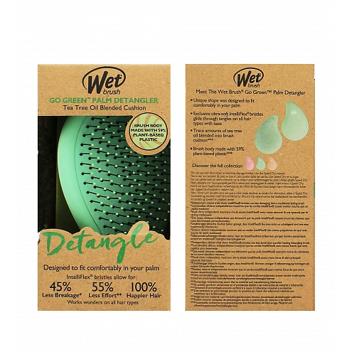 Wet Brush Go Green Palm Detangler Green-Tea Tree Oil