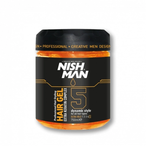 Nishman Hair Styling Gel 5 Orange Extra Strong 750 ml Nishman Hair Styling Gel 5 Orange Extra Strong 750 ml