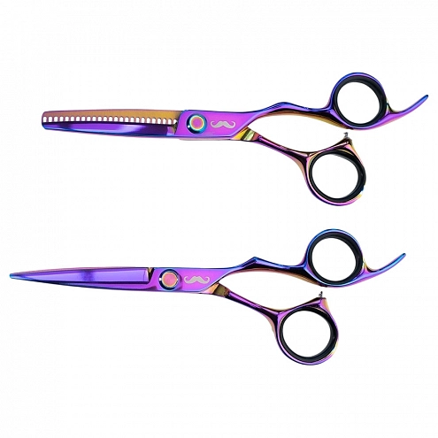 MR. MUSTACHE Rainbow 440C Hairdressing Scissors Set 5.5"