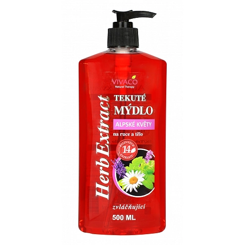 VIVACO Tekuté mýdlo Alpské květy HERB EXTRACT 500 ml VIVACO Tekuté mýdlo Alpské květy HERB EXTRACT 500 ml