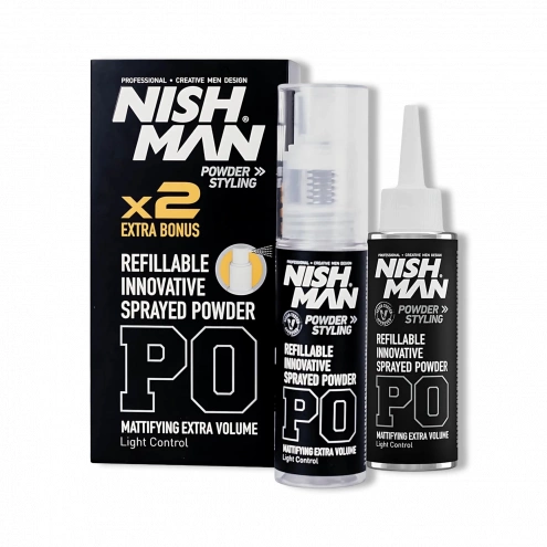 Doplniteľný prášok na úpravu vlasov v spreji Nishman P0 Light control 20+20g