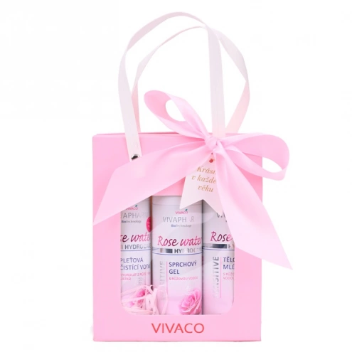VIVACO Dárková taška kosmetiky s růžovou vodou