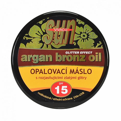 VIVACO Opalovací máslo Glitter effect s BIO arganovým olejem SPF 15 SUN 200 ml VIVACO Opalovací máslo Glitter effect s BIO arganovým olejem SPF 15 SUN 200 ml