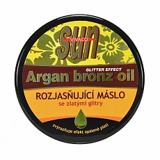 VIVACO Rozjasňující máslo po opalování s BIO arganovým olejem a zlatými glitry SUN VIVACO 200 ml