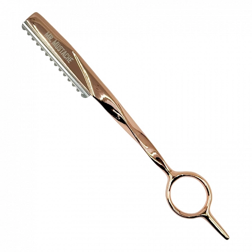 MR. MUSTACHE Styling Razor Rose Gold Hair Thinning Razor