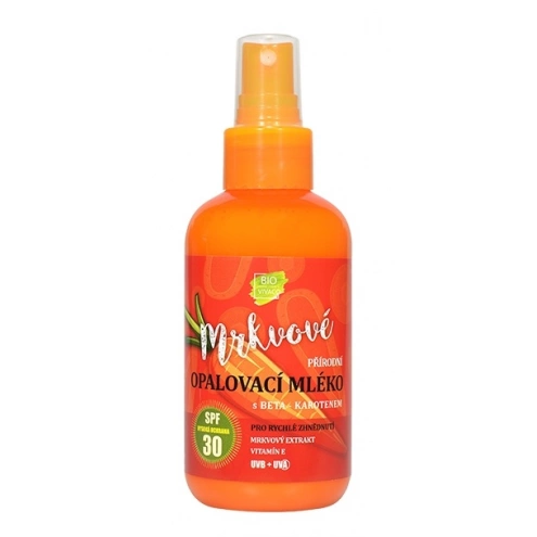 VIVACO 100% Přírodní opalovací mléko s mrkvovým extraktem SPF 30 150 ml
