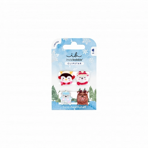 Invisibobble CLIPSTAR KIDS Cozy Snowy Friends 4pc