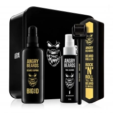Angry Beards Sada pro růst vousů – Roller a Doping