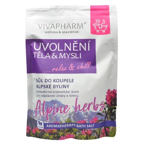 VIVACO Sůl do koupele Alpské byliny UVOLNĚNÍ TĚLA a MYSLI 1000 g