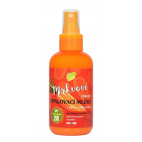 VIVACO 100% Přírodní opalovací mléko s mrkvovým extraktem SPF 20 150 ml VIVACO 100% Přírodní opalovací mléko s mrkvovým extraktem SPF 20 150 ml