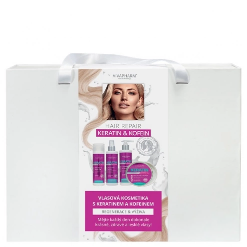 VIVACO Velký dárkový box vlasové péče s keratinem a kofeinem