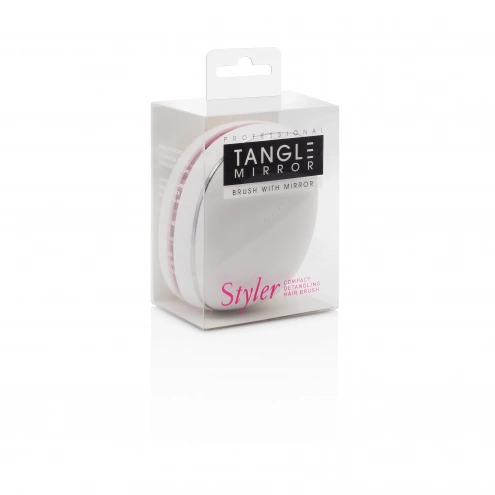 Professional Tangle Mirror Brush With Mirror White Professional Tangle Mirror Brush With Mirror White