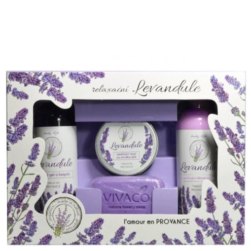 VIVACO Dárková kazeta kosmetiky s levandulovým olejem VIVACO Dárková kazeta kosmetiky s levandulovým olejem