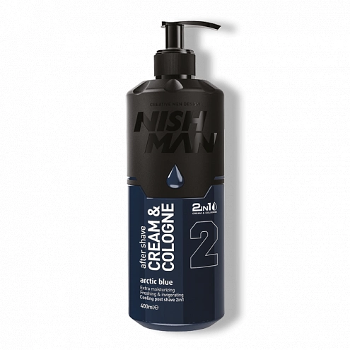 Nishman 2 Arctic Blue Aftershave Cream Cologne 2v1 400 ml