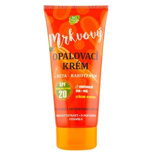 VIVACO Opalovací krém s mrkvovým extraktem SPF 20 200 ml VIVACO Opalovací krém s mrkvovým extraktem SPF 20 200 ml