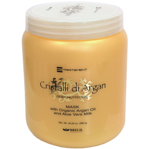Brelil Cristalli di Argan hydratační a regenerační maska na vlasy s bio-arganovým olejem a mlékem z aloe vera 1000ml