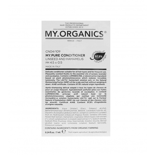My.Organics My.Pure Conditioner Linseed And Hamamelis 7 ml vzorek