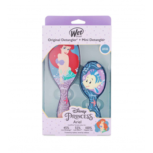 Wet Brush Disney Princess Ariel Kit dárková sada kartáč na vlasy Original Detangler + kartáč na vasy Mini Detangler