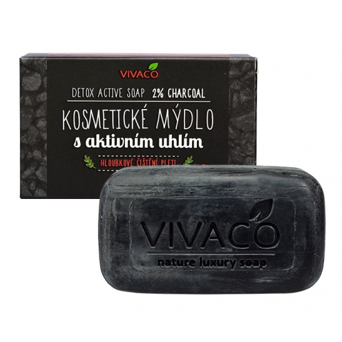 VIVACO Přírodní mýdlo s aktivním uhlím CHARCOAL 2% 100 g